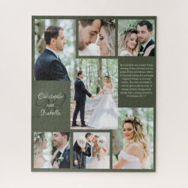 Moderner, neu verheirateter Text mit Monogram-Name Puzzle