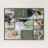 Moderner, neu verheirateter Text mit Monogram-Name Puzzle (Horizontal)