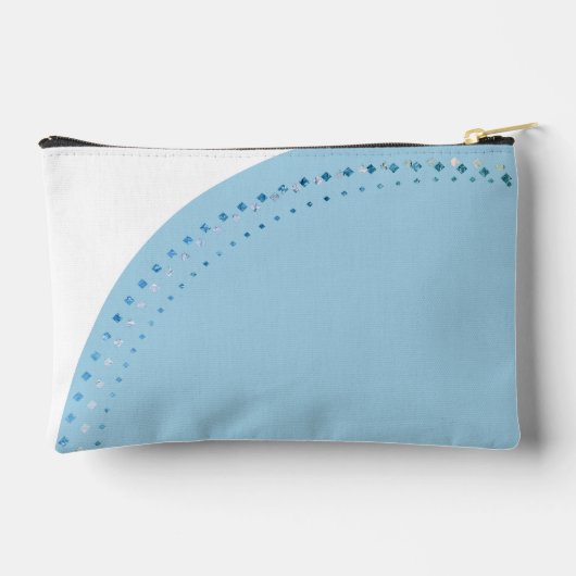 Moderner Neuartiger Individuelle Name Blau & Weiß Zubehörtasche (Rückseite)