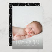 Moderner Neujahrsferien-Foto Feiertagskarte (Vorne/Hinten)