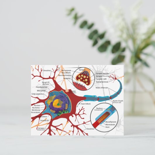 Moderner Neuronalstil Postkarte (Stehend Vorderseite)