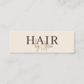 Moderner neutraler Beige QR-Code Hairstylist Mini Visitenkarte (Vorderseite)