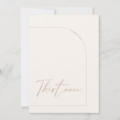 Moderner neutraler Bogentisch Dreizehn Tischnummer (Rückseite)