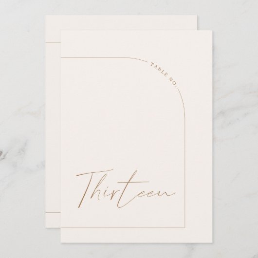 Moderner neutraler Bogentisch Dreizehn Tischnummer (Vorne/Hinten)