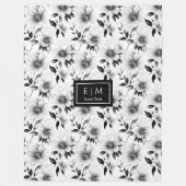 Moderner, neutraler botanischer Decken-individuell Fleecedecke (Vorderseite)