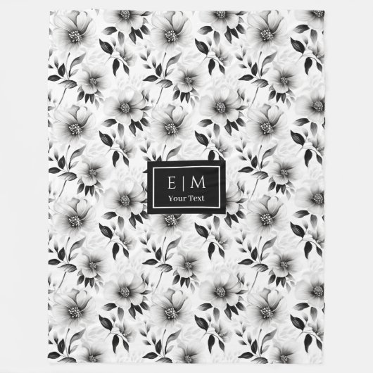 Moderner, neutraler botanischer Decken-individuell Fleecedecke (Vorderseite)