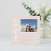 Moderner neutraler Farbflachplatz Save the Date (Stehend Vorderseite)