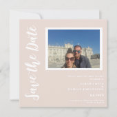 Moderner neutraler Farbflachplatz Save the Date (Vorderseite)