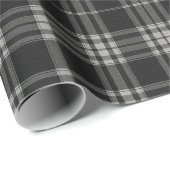 Moderner neutraler Gingham-Karo Tartan Pattern Geschenkpapier (Rolleneckpunkt)