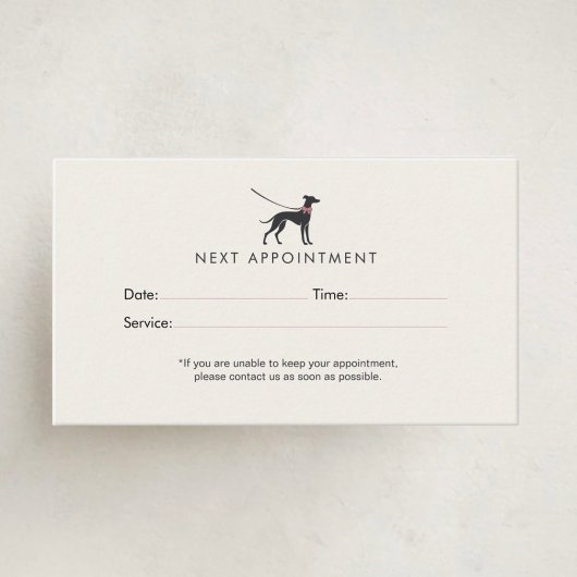 Moderner neutraler Hundeausführer | Minimalistisch Terminkarte