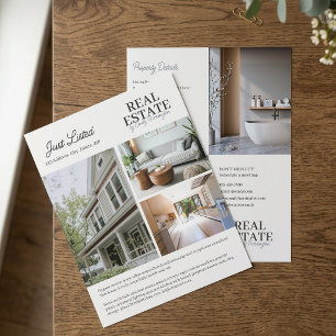Moderner neutraler Immobilienmakler Flyer