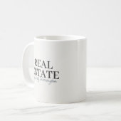 Moderner neutraler Immobilienmakler Kaffeetasse (Vorderseite Links)