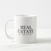 Moderner neutraler Immobilienmakler Kaffeetasse (Links)
