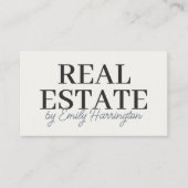 Moderner neutraler Immobilienmakler mit QR-Code Visitenkarte (Vorderseite)