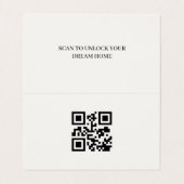 Moderner neutraler Immobilienmakler mit QR-Code Visitenkarten (Innenseite Aufgefaltet)