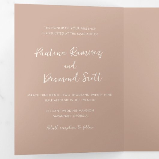 Moderner, neutraler QR-Code Dreifach Gefaltete Einladung (Innen Erste Seite)