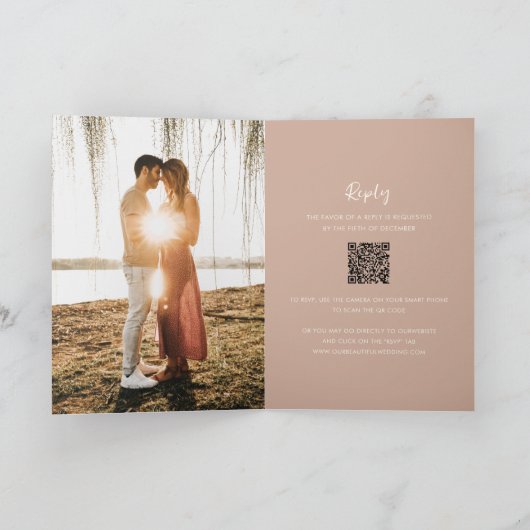 Moderner, neutraler QR-Code Einladung (Innenseite)