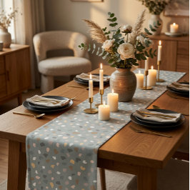 Moderner neutraler Terrazzo-Mustertafel Kurzer Tischläufer