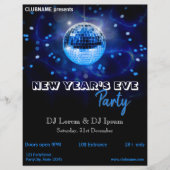 Moderner New Year's Eve Blue Disco Ball Party Flye Flyer (Vorne)