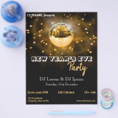 Moderner New Year's Eve Gold Disco Ball Party Flye Flyer (Einzeln)