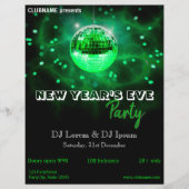 Moderner New Year's Eve Green Disco Ball Party Fly Flyer (Vorne)