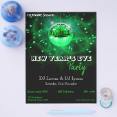 Moderner New Year's Eve Green Disco Ball Party Fly Flyer (Einzeln)