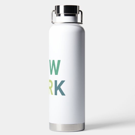 Moderner New Yorker Farbtext Trinkflasche (Rückseite)