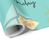 Moderner Niedlich-blauer Geburtstag Geschenkpapier (Rolleneckpunkt)