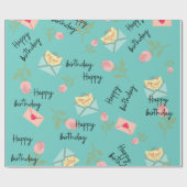 Moderner Niedlich-blauer Geburtstag Geschenkpapier (Flach)