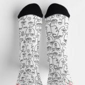 Moderner Niedlicher Abstrakter Name der Schwarz-we Socken (Oben)