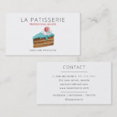 Moderner Niedlicher Blue Cake Bäckerei Konditorbus Visitenkarte (Vorne/Hinten)