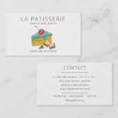 Moderner Niedlicher Blue Cake Bäckerei Konditorei  Visitenkarte (Vorne/Hinten)