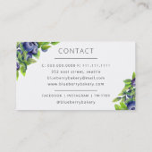 Moderner Niedlicher Blueberry Konditorei Koch Visitenkarte (Rückseite)