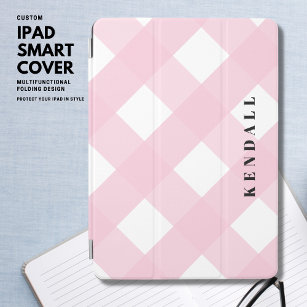 Moderner Niedlicher Blush Pink Gingham Karierter K iPad Air Hülle