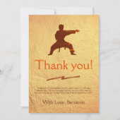 Moderner Niedlicher Boy Karate Silhouette Kinderge Dankeskarte (Vorderseite)