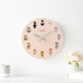 Moderner Niedlicher Cartoon Katzen Große Wanduhr (Zuhause)