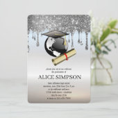 Moderner, Niedlicher Chic Minimalistischer Abschlu Einladung (Stehend Vorderseite)