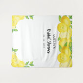 Moderner Niedlicher Citrus Lemon Brautparty Hinter Wandteppich (Vorderseite (Horizontal))