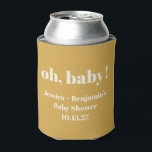 Moderner Niedlicher Dusty Yellow Baby Dusche Indiv Dosenkühler<br><div class="desc">Moderner Niedlicher,  gelber Baby-Duschkopf-Individuelle Name kühlt ab</div>