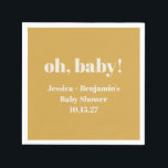 Moderner Niedlicher Dusty Yellow Baby Dusche Indiv Serviette<br><div class="desc">Moderner Niedlicher Dusty Yellow Baby Dusche Individuelle Name Napkins</div>