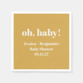 Moderner Niedlicher Dusty Yellow Baby Dusche Indiv Serviette