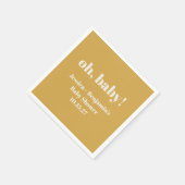 Moderner Niedlicher Dusty Yellow Baby Dusche Indiv Serviette (Ecke)