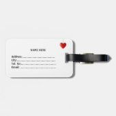 Moderner Niedlicher Eisbär auf Rot Gepäckanhänger (Rückseite horizontal)