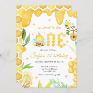 Moderner Niedlicher Erster Beerentag 1. Geburtstag Einladung