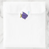Moderner Niedlicher Fisch mit Text. Runder Aufkleber (Tasche)