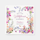 Moderner Niedlicher Frühling Boho Wildblume 1. Geb Serviette (Vorderseite)