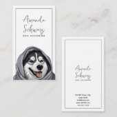 Moderner Niedlicher Husky-Hund Visitenkarte (Vorne/Hinten)