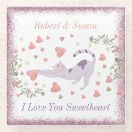 Moderner Niedlicher I Liebe You Red Hearts Valenti Glasuntersetzer