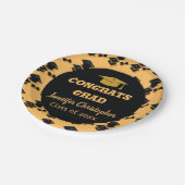 Moderner Niedlicher klassischer Schwarz-Gelb-Absch Pappteller (Schrägansicht)