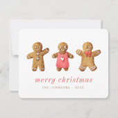 Moderner Niedlicher Lebkuchenmann Feiertagskarte (Vorderseite)